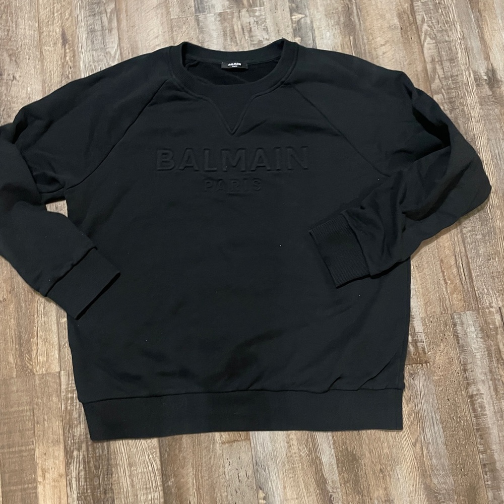 Balmain Men's Black Crewneck Sweater